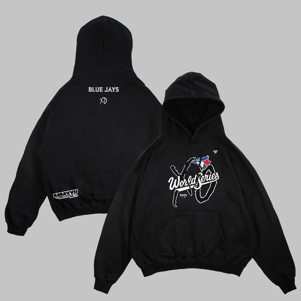 The Weeknd and XO X Toronto Blue Jays World Series Legacy Black Fleece Hoodie Oversized Y2k Streetwear Sweartshirt Female Male Pullover 4XL
