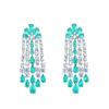 French Elegance Temperament Light Luxury Row Diamond-Encrusted Silver Needle Tassel Long Water Drop Earrings Super Fairy Zircon Ear Jewelry
