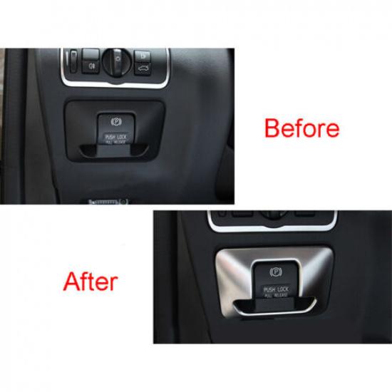 Silver Auto Car ide Handbrake Button Panel Trim Cover fit for Volvo XC60 V60