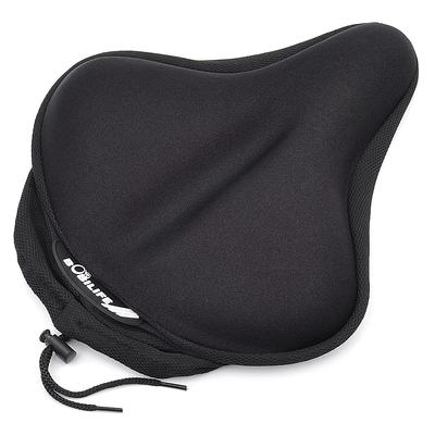 Thick Wide Gel Bike Seat Cushion with Rain Cover Large Surface Comfortable for Butt Memory Gel Foam Bike Saddle Seat Cushion Cover & - (L)