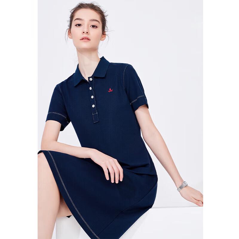 

Navigare Women s Short Sleeve Polo Neck A-Line Midi Dress M