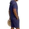 Men's Linen Hooded Shirt & Shorts Cardigan Set with Work Pants - Two-Piece Set in Stock.