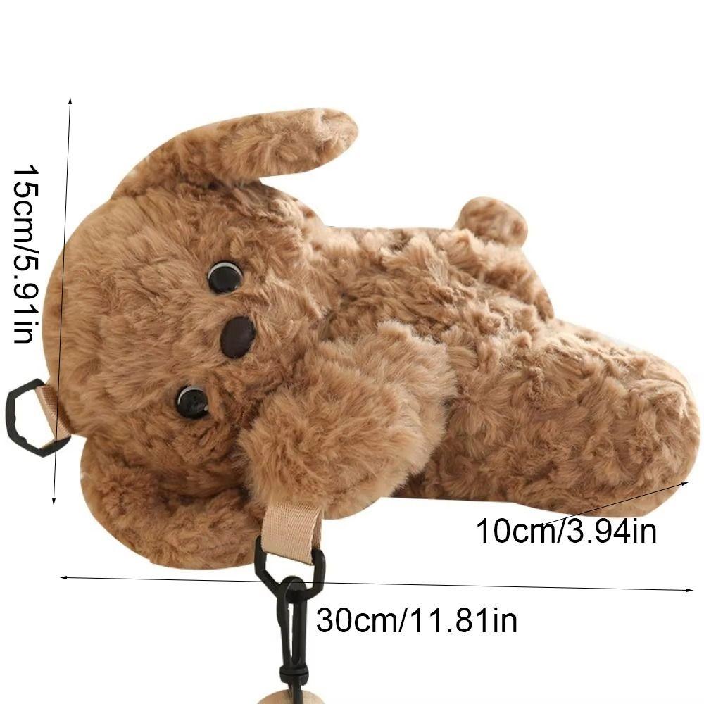 Doll Plush Shoulder Bag Cartoon Animal Backpack Casual Dog Crossbody Bag  Ladies