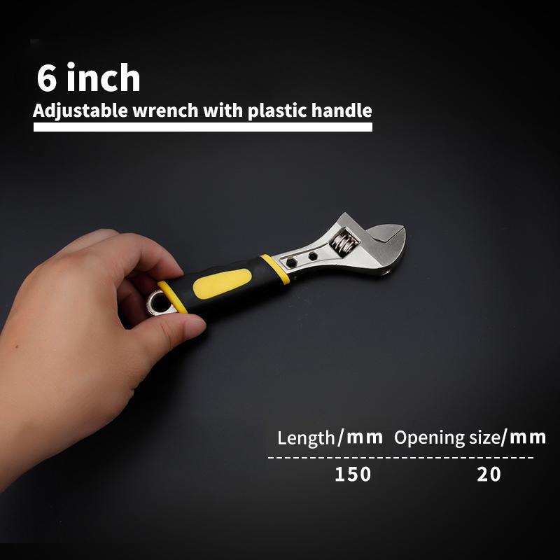 Free Shipping Large Opening Adjustable Spanner Monkey Wrench Adjustable Angle Slide Wrench 6-8-10-12-15 Inch Household Tools