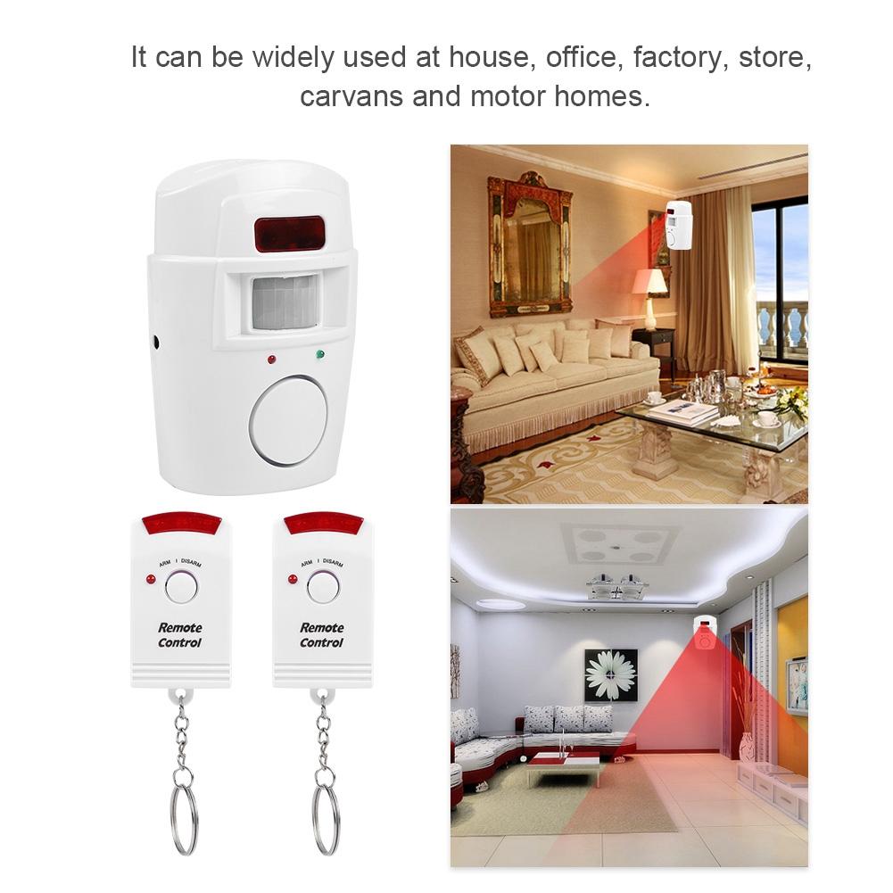 Wireless PIR Motion Sensor Detector Security Alarm System Remote Controls for Home Garage