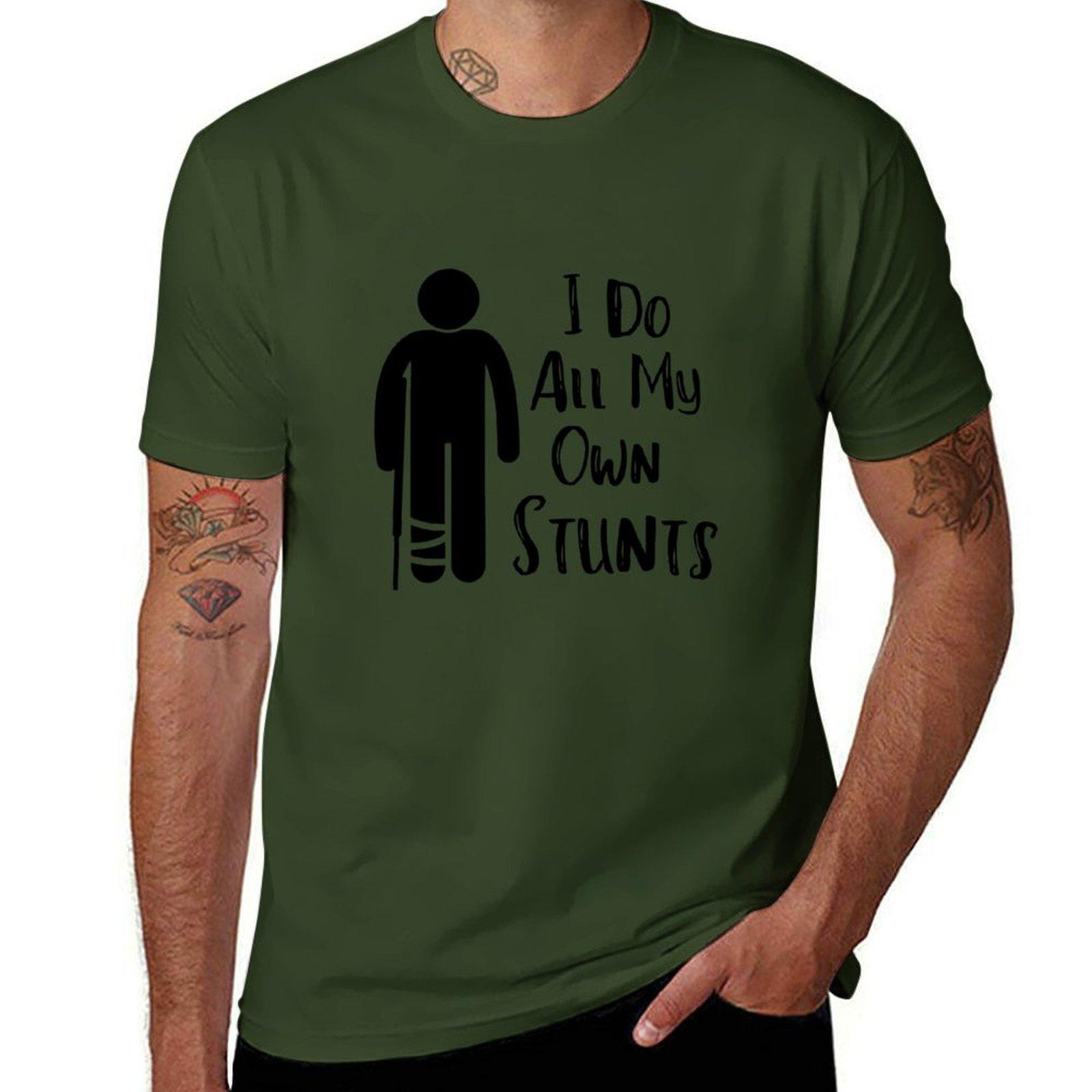 

Broken Leg I Do All My Own StuntsBlack Tshirt funnys oversized Blouse workout shirts for men 4XL