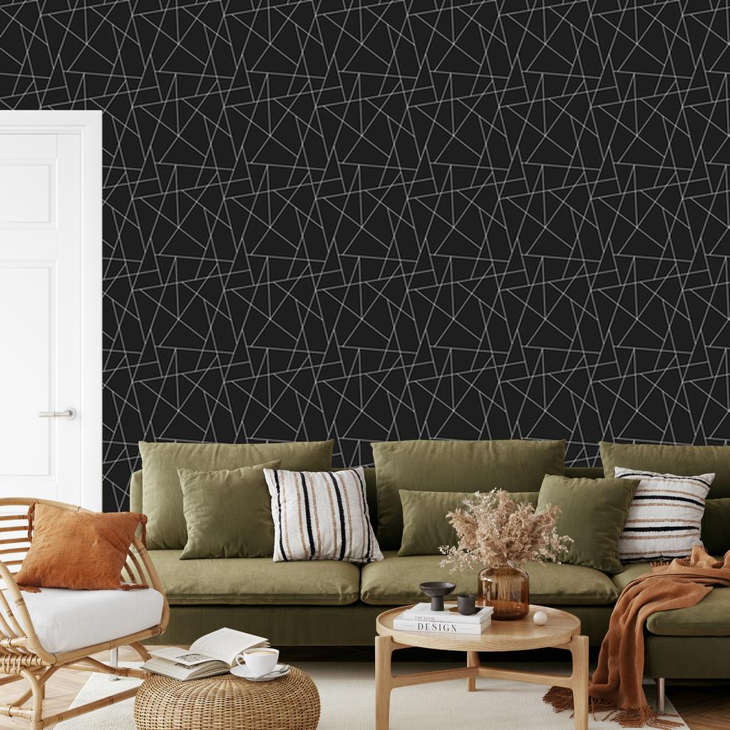 Wallpaper Geometric pattern graphite, graphite background 50x1000