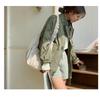 High-quality Bargain Price New Pastoral Style Pleated Lace Shoulder Strap Canvas Large Capacity Women's Single Bag Tote
