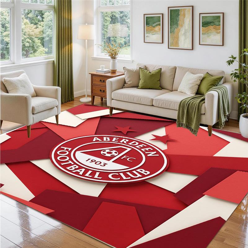 Aberdeen FC Design Crystal Velvet Rug Soft Decorative Mat for Bedroom Entrance