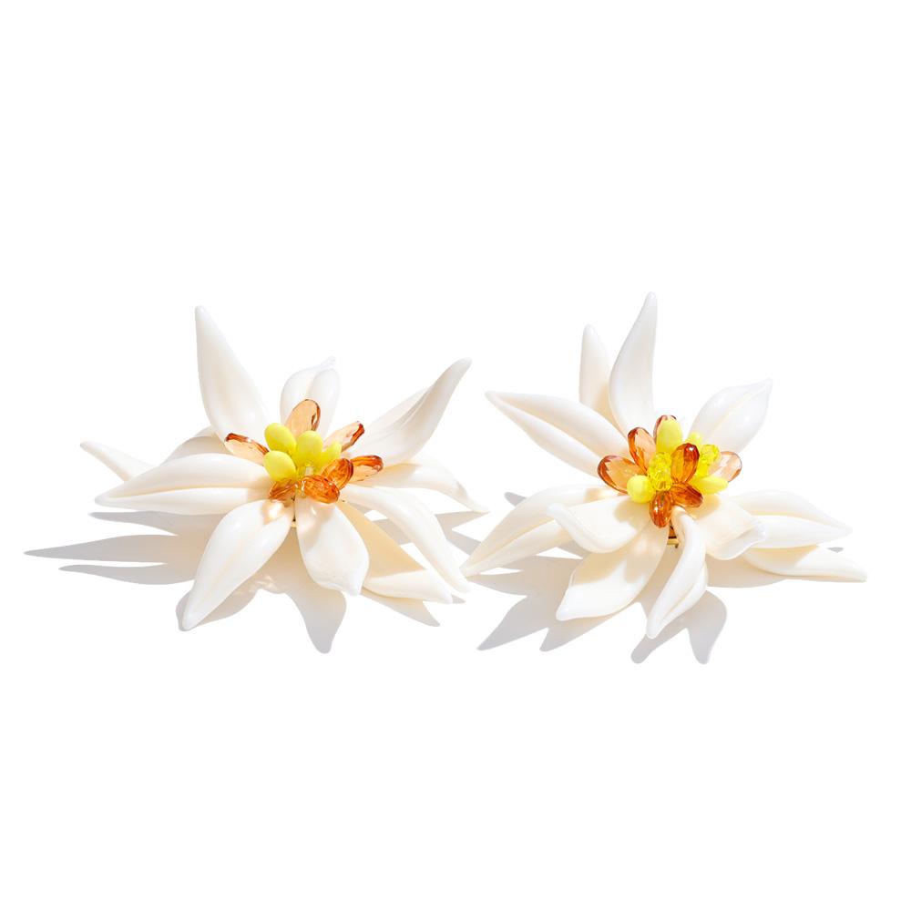 Yhpup Waterproof Trendy Petal Flower Handmade Necklace Bracelet Earrings Ring Fashion Stainless Steel PVD Plated Popular Jewelry