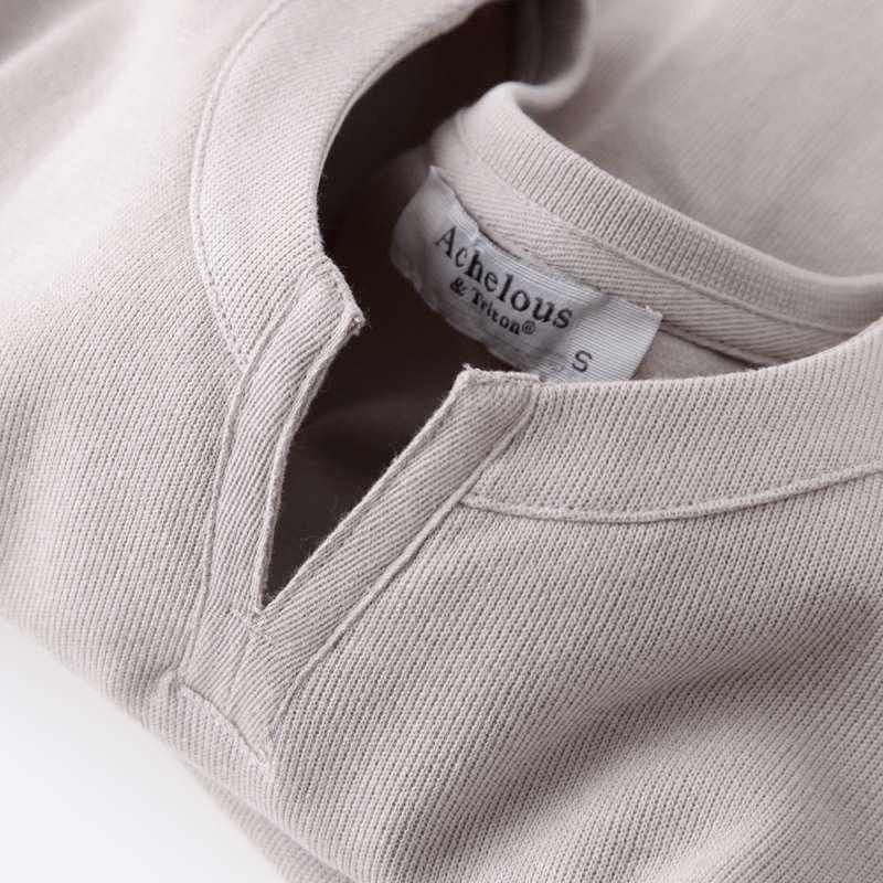 American Vintage Trend Autumn Winter New Men Solid V-Neck Fashion Casual All-match Long Sleeve Loose Pullovers Sweatshirts Tops