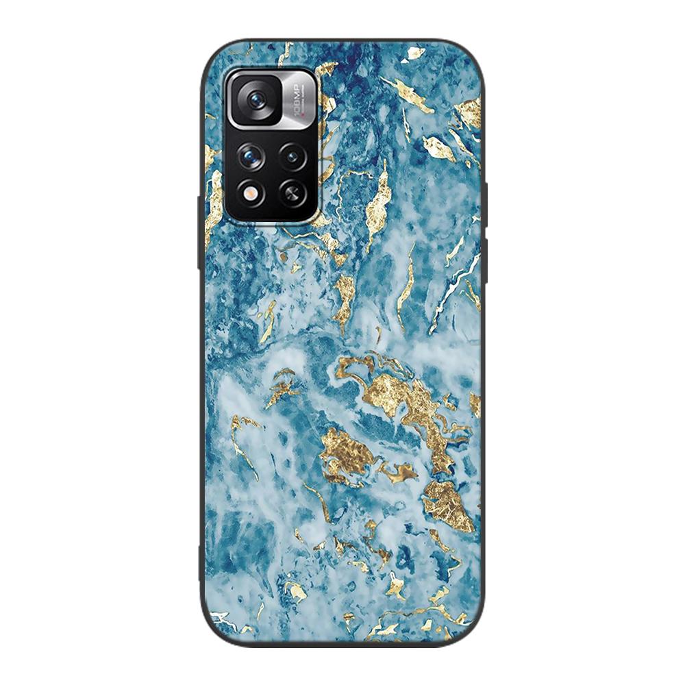 Schicke Marmor-Goldfolienhülle für Xiaomi Redmi Note 9S 9 8 10 11 Pro 9C 9A 7 8T 7A 8A 6A 6 10S Schwarze weiche Silikon-Telefonabdeckung Coque