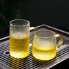 Heat-Resistant Hammered Glass Mug with Handle for Milk, Coffee, and Flower Tea