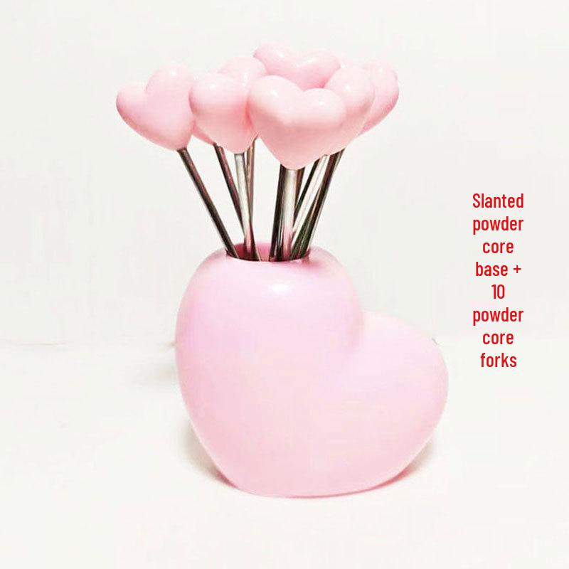 Edelstahl Obstgabeln: Niedliches Erdbeer- & Kohl-Design, Perfekt für Heimdekoration.