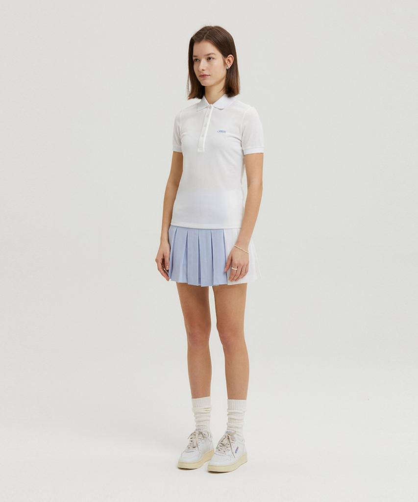 A Ben Stretch Pure Pleated Contrast Skirt Sky Blue