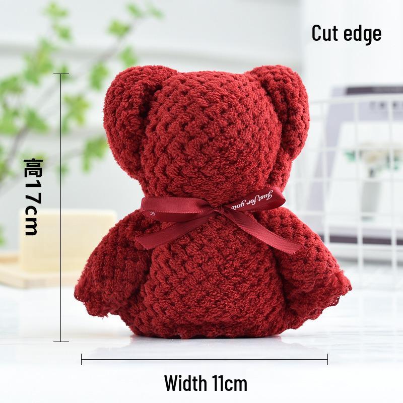 Little Bear Wedding Towel - Double Happiness Gift for First Birthday or Full Month Celebration.