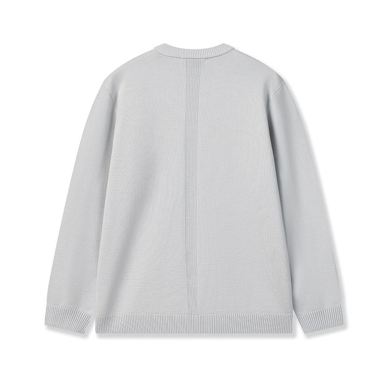 Fila Blue Fashion Simple Basic Classic Casual Everyday Versatile Comfortable Warm Wool Crew Neck Sweater Men sweater Void-Grey F11M612411FGY