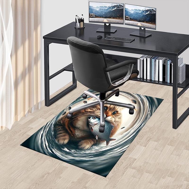 1PC cat fish Anti-slip carpet, suitable for Office, bedroomand playrooms. It can also be used as a sofa footrest cover-W89