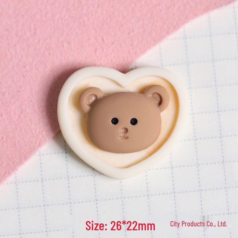 Cartoon Bear Resin Fruit Plate Accessories: DIY Jewelry, Hair Clips, and Refrigerator Magnets