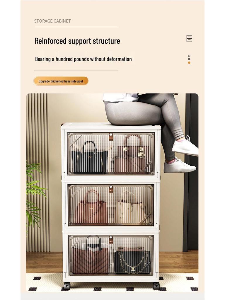 Transparent Pull-out Shoe Rack and Folding Storage Box