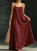 2026 summer dress beach suspender long dress loose and elegant casual long holiday style dress