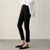 Fleece and Thickened Black Small Straight Jeans Women's Autumn New High-waisted Elastic and Thin Eight-point Pipe Pants