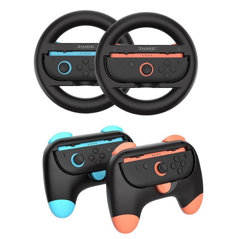 S7h DOBE TNS-5110 For Nintendo Switch 2 4 In 1 Left Right Joy-Con d8A Controller Circular Racing Whe