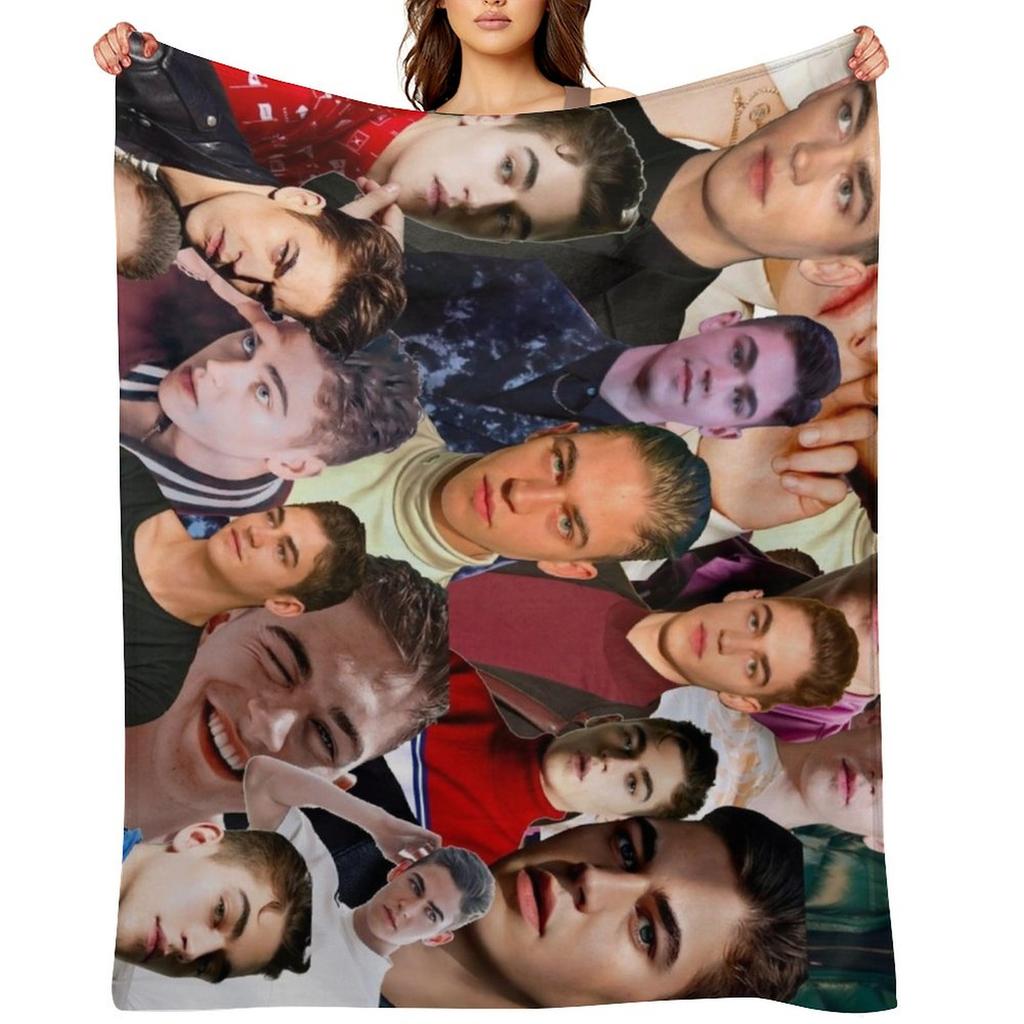Hero Fiennes Tiffin Photo Collage Throw Blanket Cute Plaid blankets ands Plaid Extra Large Throw Blankets