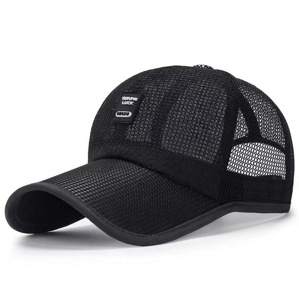 Модная Дышащая Бейсболка Snapback Унисекс Сетчатая Кепка Кепка Папы Летняя чёрный