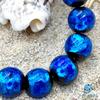 Luminous Firefly Glass 14mm Beads Bracelet Blue Blue Glass Beads [Sea Drop] Glow-in-the-dark [002bt-14-18]