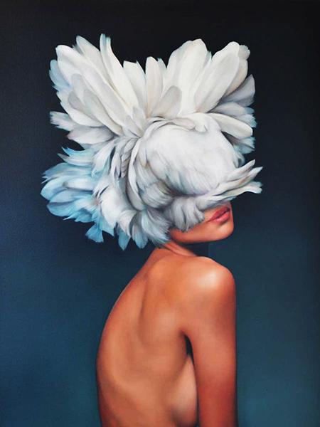 Diamond Painting Woman 5D DIY Full Round Round Diamond Embroidery Girl Portrait Rhinestone Picture Flower Home Decor