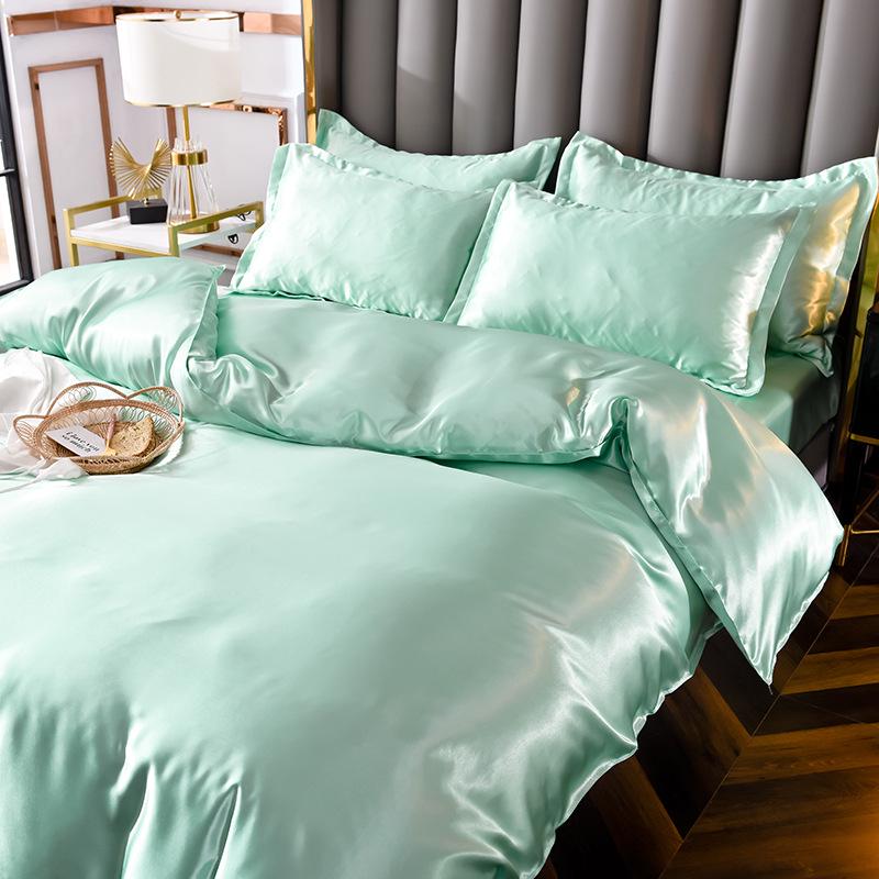 Summer Silk Luxury Plain Color 4-Piece Set - Light and Simple Design