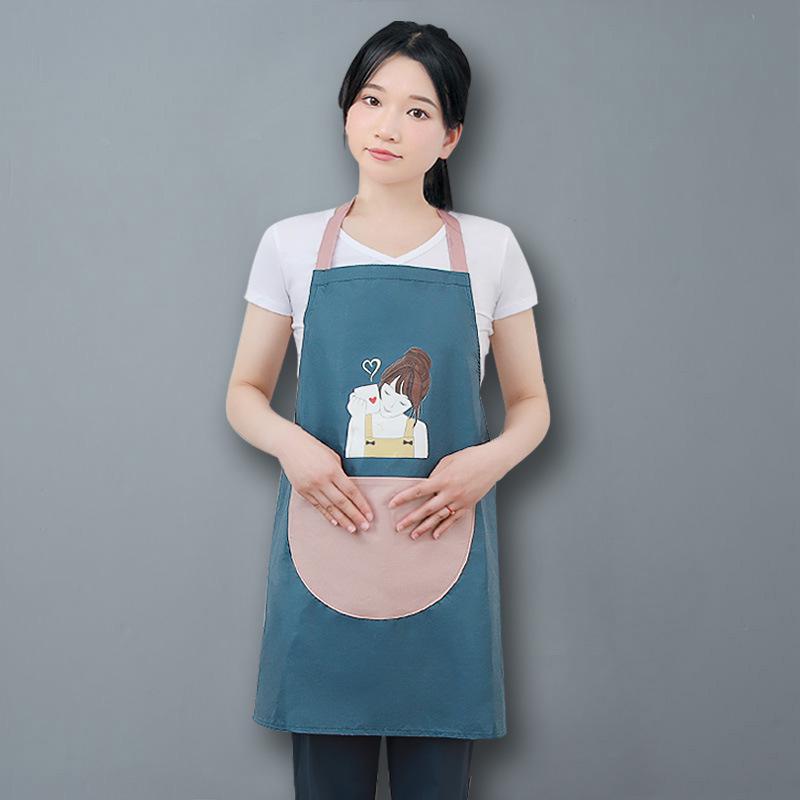 2023 Pink Waterproof Oilproof Half-Body Kitchen Apron for Men and Women