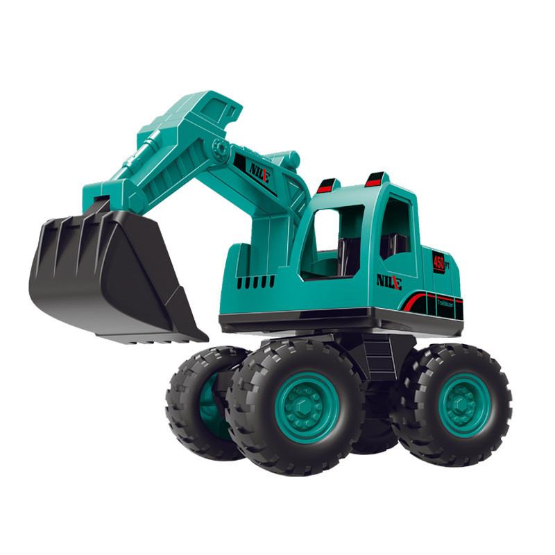 Plastic Excavator Toy For Kids With Inertia Drive And Movable Attachments