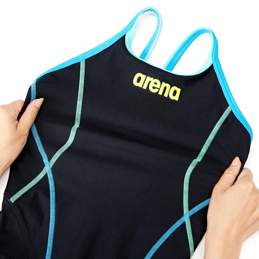 Arena Competitive Swimsuit for Training TOUGHSUIT OR Tough Flyback Spats Black X Blue O Size ORIAZ9100W Women's (BKBU)