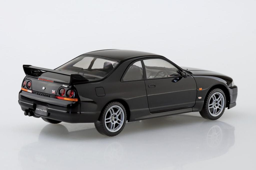 Aoshima Bunka Kyozai Scale Rakupla Snap Kit Nissan R33 Skyline Black Plastic Model Kit 1/32 No. 21-BK GT-R Pre-Colored (Automobile)