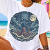 Vintage Octopus Celestial Moon Shirt: Retro 90s Graphic Tee, Comfort Colors Cotton