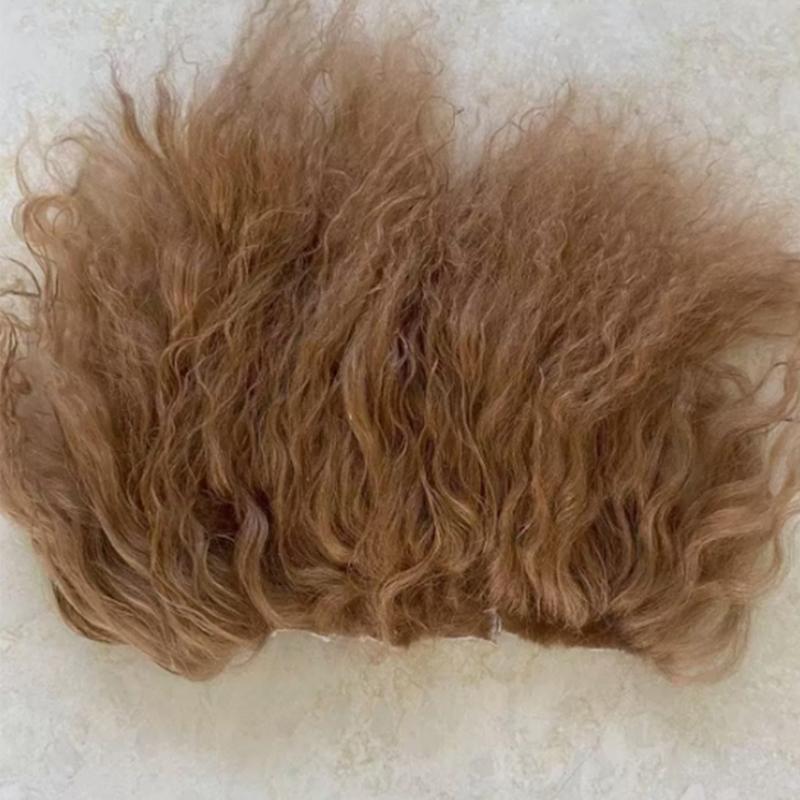 Mongolei Fell Schaffell Wolle Extensions Haarsträhne Lockige Textur Lockige Haarverlängerungen Strapazierfähig Lammfell Fell Puppe Spielzeug Zubehör