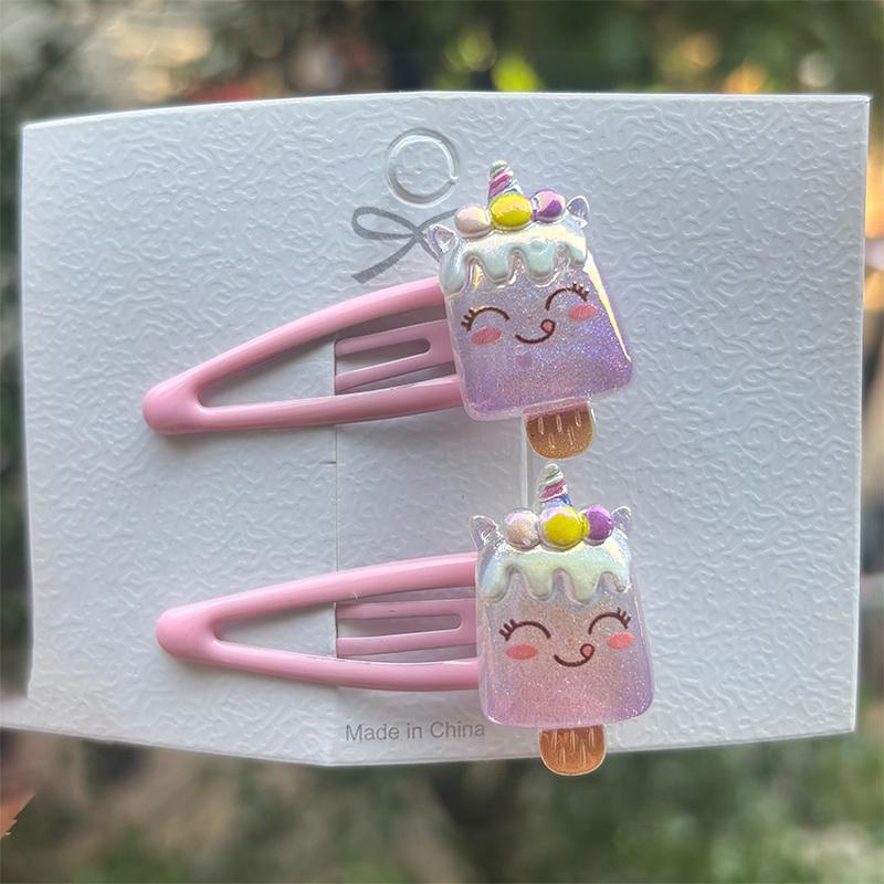 

2 шт. Милые заколки для волос в виде торта принцессы, для девочек, детские головные уборы, заколки для волос, заколки-автоматы, аксессуары для волос