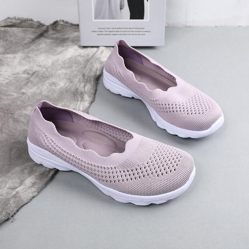 2025 Neue Damen Slipper Reise Weiche Sohle Bequeme Schuhe Atmungsaktives Mesh Flache Schuhe Einfarbig Lässige Sportschuhe