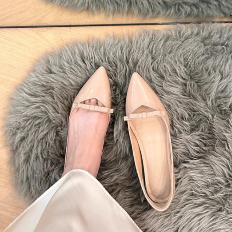 Fashion Women Flats New Bow Tie Flat Shoes for Women Ballerinas Pointed Toe Slip on Flats Lazy Loafers Casual Comfortable Sneakers Women