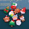 10Pcs Christmas Collection Resin Figurine Crafts Flatback Cabochon Ornament Scrapbook Christmas Decor Jewelry Making