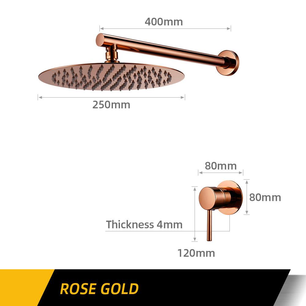 Badezimmerarmatur Gunmetal Duscharmatur Wandmontiert 8/10/12 Zoll Regendusche Mischbatterie Duschkopf Mit Sedal Kartusche Duschset