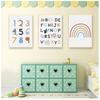 Kinderzimmer Wandkunst Pädagogisches Gemälde Dekoratives Bild ABC Poster Alphabet Nummer Poster und Drucke Regenbogen Leinwanddruck Baby