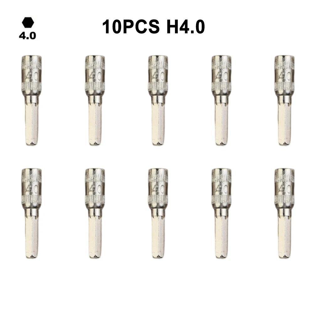 Set Of Ten H4 Hex Shank Screwdriver Bits Compatible With Various For DIY Applications From Toy Repair To Furniture Assembly