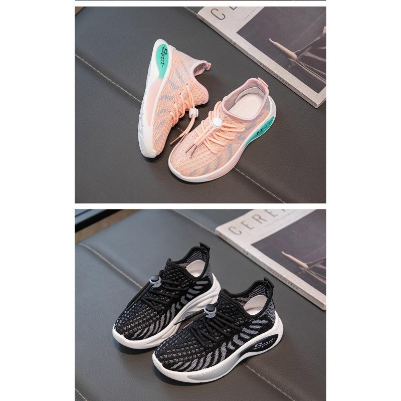 Children's New Spring and Autumn Girls Net Surface Breathable Flying Woven Shoes Boys Non-slip Soft Sole Sports Shoes Tide