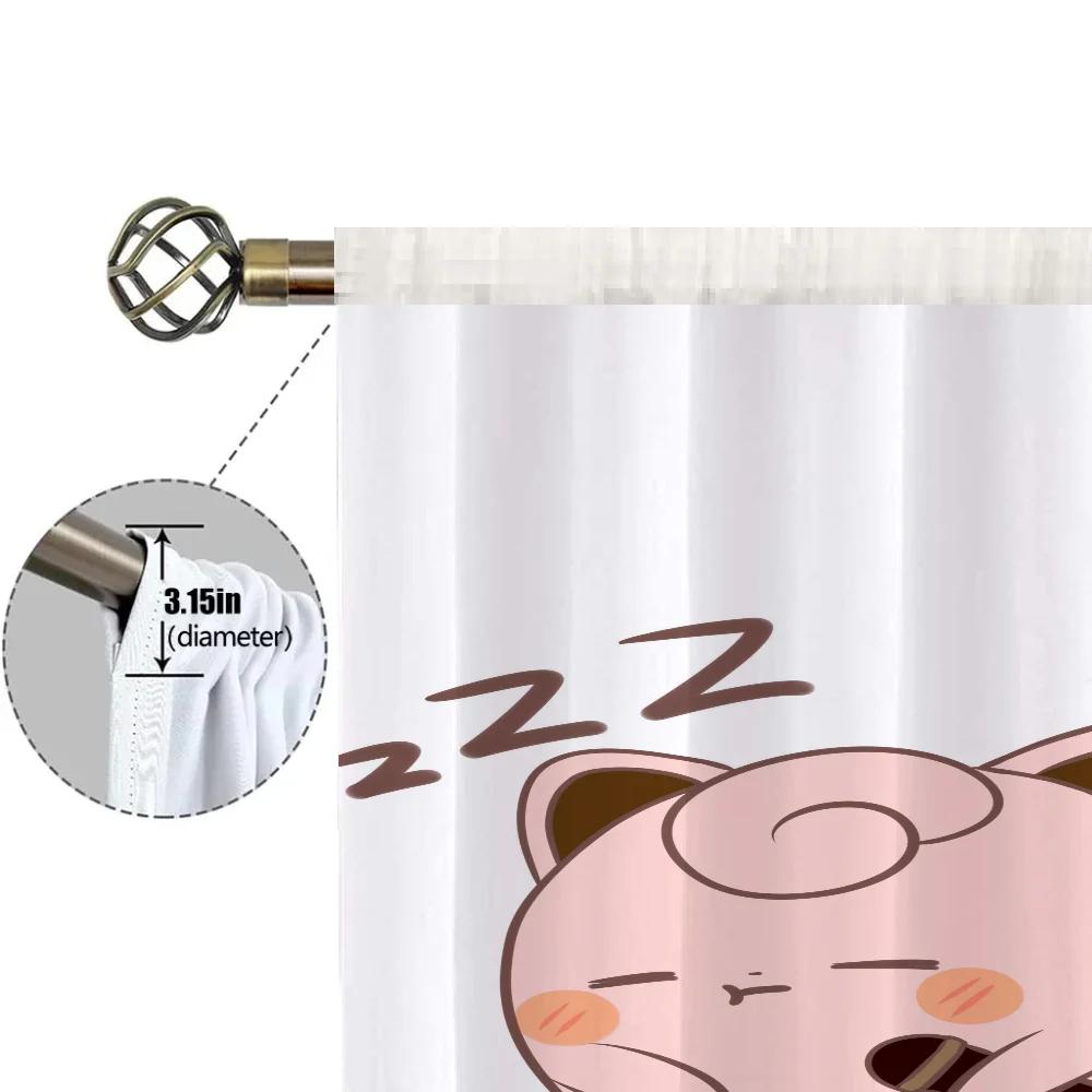 Home Interior Kitchen Curtains for Living Room 2 Pieces Blackout Curtains Door Curtain Pokemon Bedroom Decoration Partition
