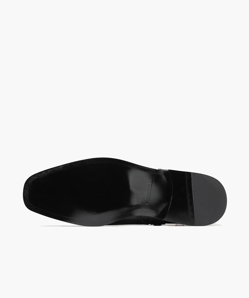 Firenze Atelier Minimal Square Line Velcro Line Ankle Boots 9500 [Black Fg]