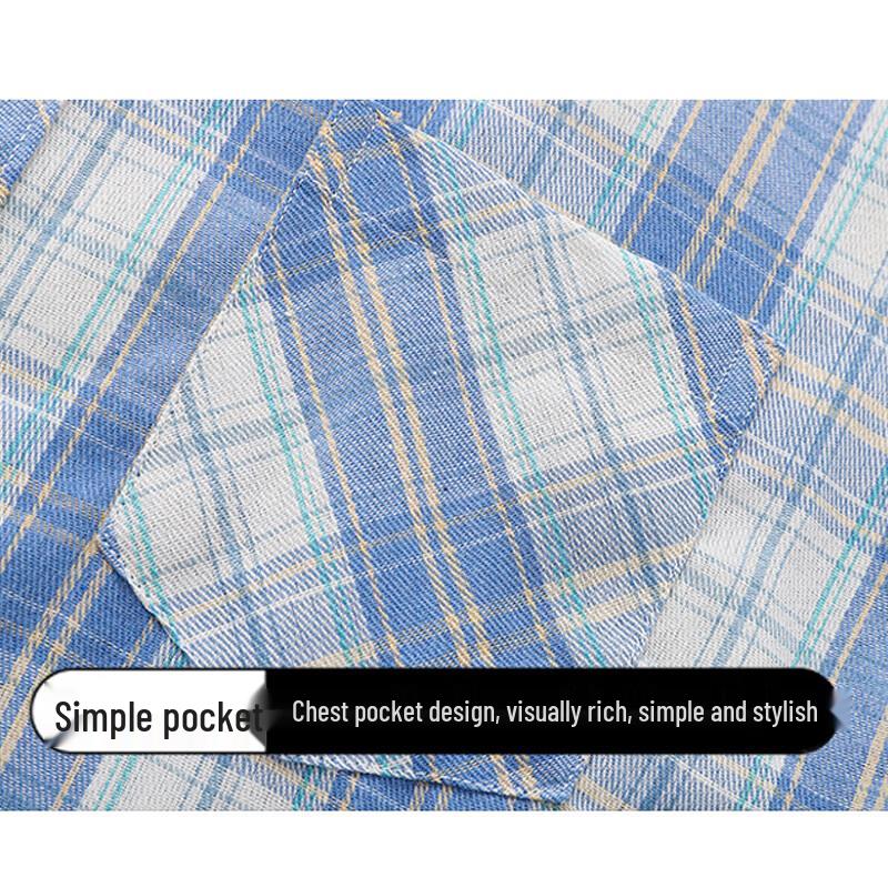 Snoopy Men's Plaid Short Sleeve Casual Shirt