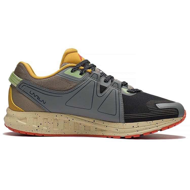 Li-Ning Comfortable Casual Running Shock Absorption Non-Slip Wear-Resistant Low-Top Running Shoes Men Sneakers Black Gray ARSS055-1